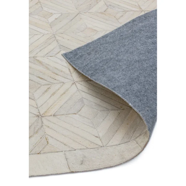 Covor pufos din piele lucrat manual modern model geometric Gaucho Parquet 3 mm 120x170 cm GAUC120170PARQ