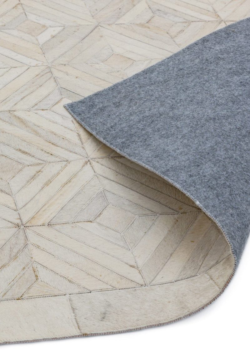 Covor pufos din piele lucrat manual modern model geometric Gaucho Parquet 3 mm 160x230 cm GAUC160230PARQ - imagine 2