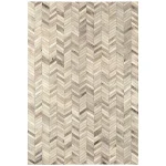 Covor pufos din piele lucrat manual modern model geometric Gaucho Chevron 3 mm 200×300 cm GAUC200300CHEV