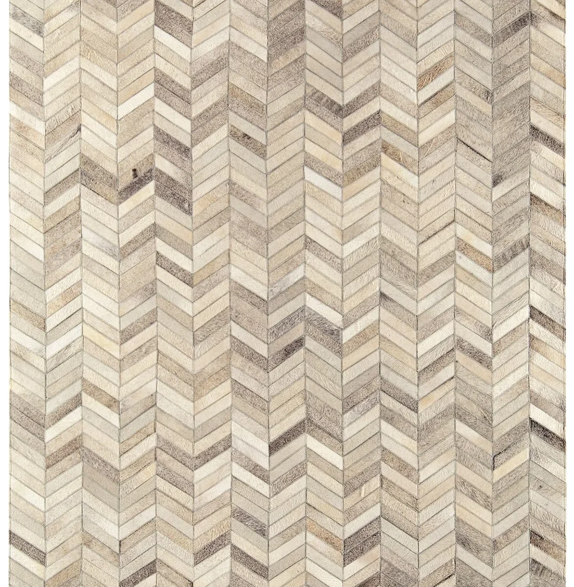 Covor pufos din piele lucrat manual modern model geometric Gaucho Chevron 3 mm 120x170 cm GAUC120170CHEV