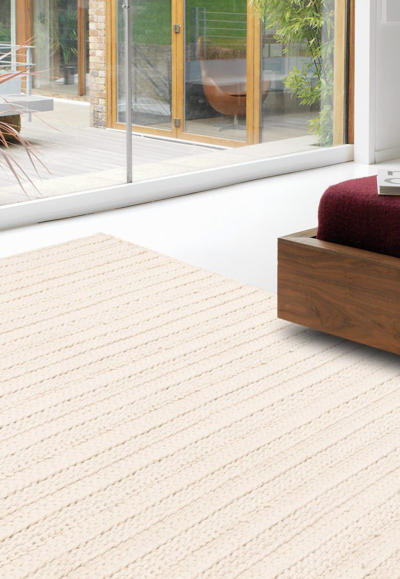 Covor crem lucrat manual modern outdoor model geometric dungi Grayson Cream 2 mm 160x230 cm GRAY160230CREA - imagine 2