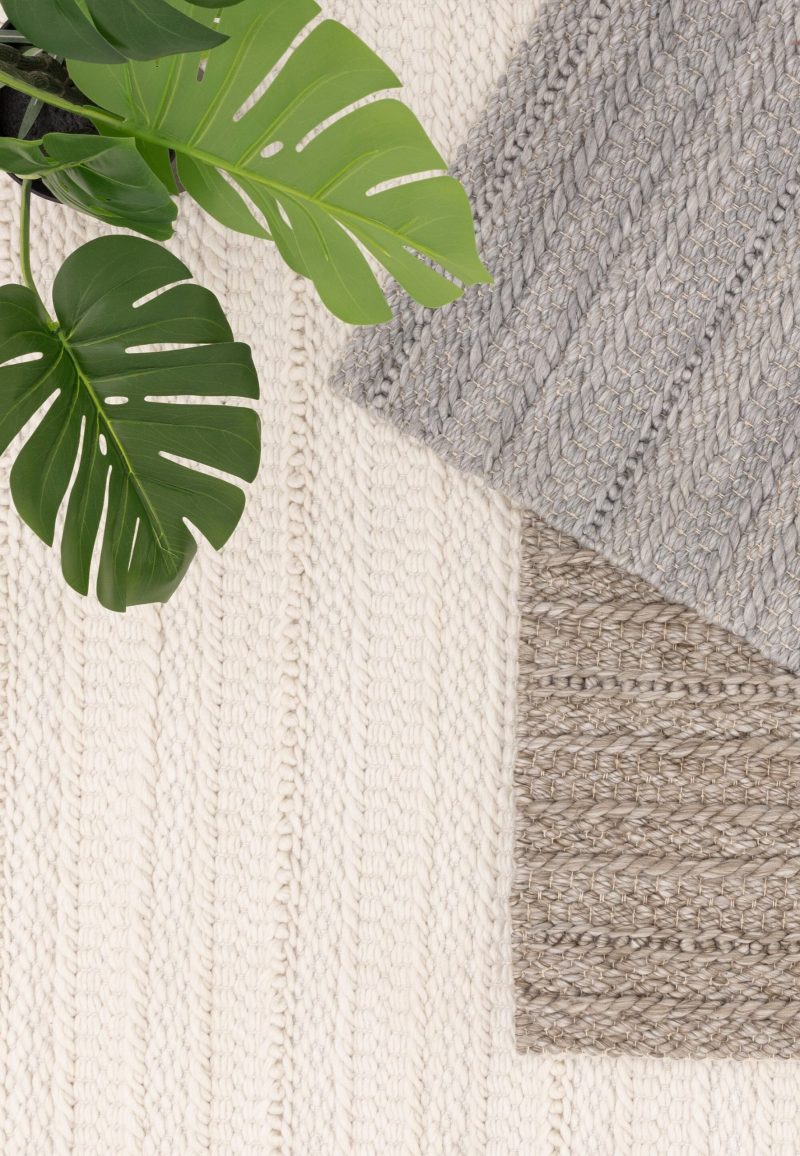 Covor crem lucrat manual modern outdoor model geometric dungi Grayson Cream 2 mm 160x230 cm GRAY160230CREA - imagine 3