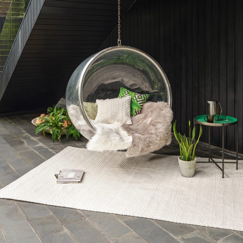 Covor natural lucrat manual modern outdoor model geometric Halsey Natural 3 mm 45x45 cm HALC045045NATU - imagine 2