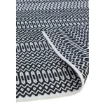 Covor negru lucrat manual modern outdoor model geometric Halsey Black 3 mm 66x240 cm HALS066240BLAC