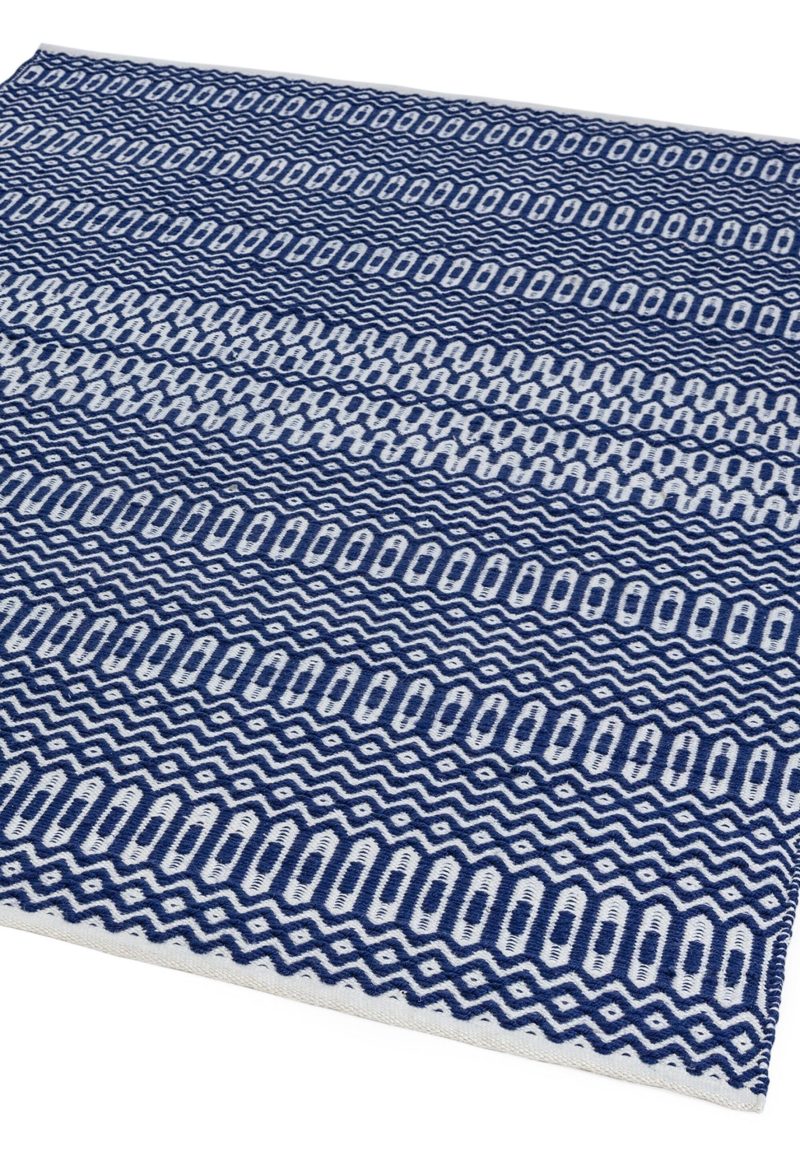 Covor albastru lucrat manual modern outdoor model geometric Halsey Blue 3 mm 45x45 cm HALC045045BLUE - imagine 3