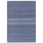 Covor albastru lucrat manual modern outdoor model geometric Halsey Blue 3 mm 45×45 cm HALC045045BLUE