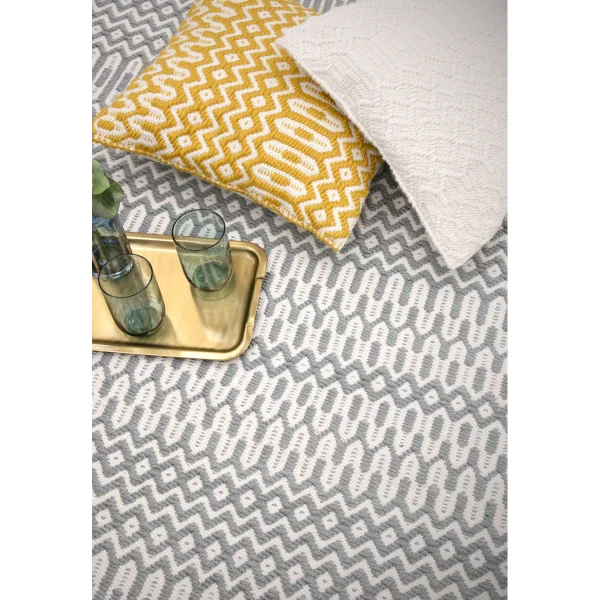 Covor ou de rata lucrat manual modern outdoor model geometric Halsey Duck Egg 3 mm 66x240 cm HALS066240DUCK