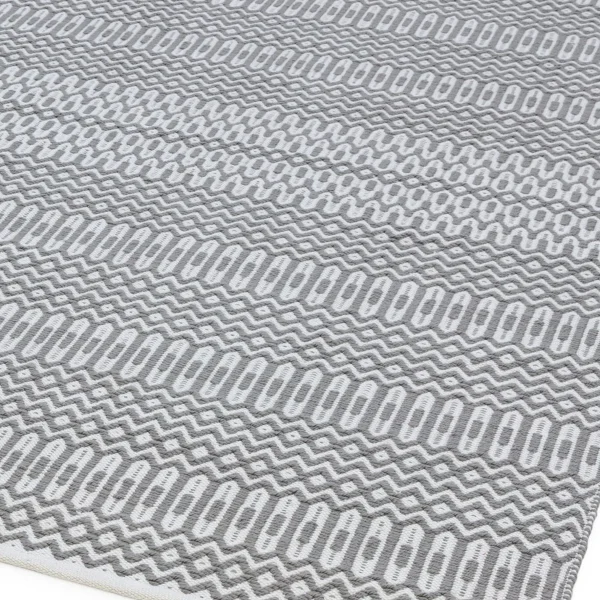 Covor gri lucrat manual modern outdoor model geometric Halsey Grey 3 mm 66x240 cm HALS066240GREY