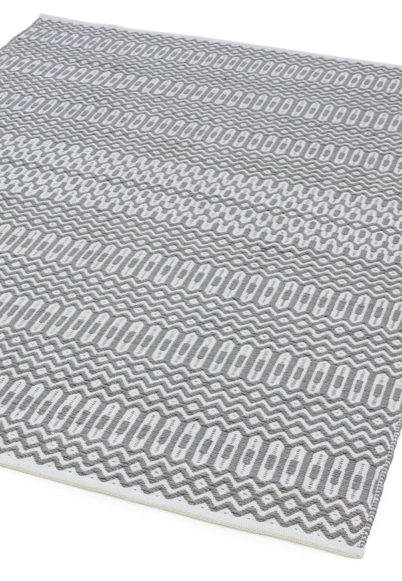 Covor gri lucrat manual modern outdoor model geometric Halsey Grey 3 mm 66x240 cm HALS066240GREY - imagine 2