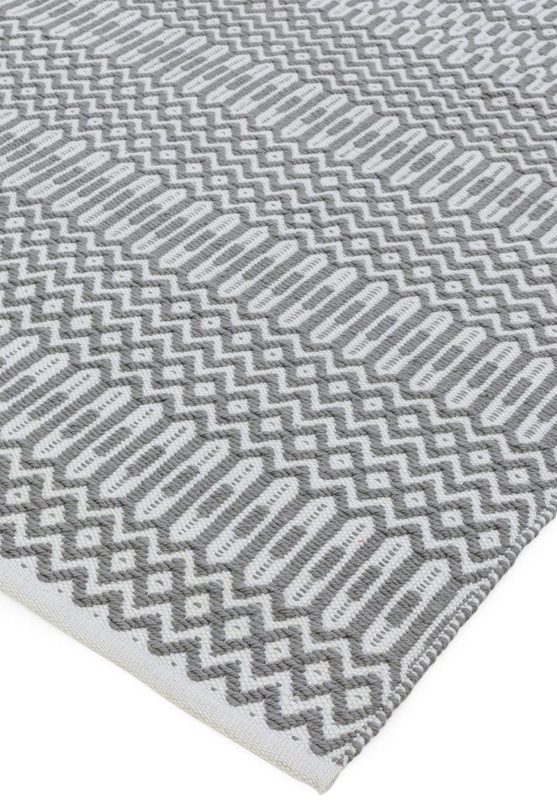 Covor gri lucrat manual modern outdoor model geometric Halsey Grey 3 mm 66x240 cm HALS066240GREY - imagine 3