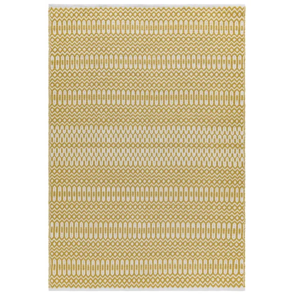 Covor mustar lucrat manual modern outdoor model geometric Halsey Mustard 3 mm 66x240 cm HALS066240MUST