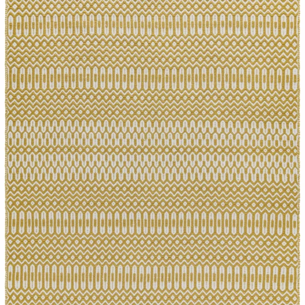 Covor mustar lucrat manual modern outdoor model geometric Halsey Mustard 3 mm 66x240 cm HALS066240MUST