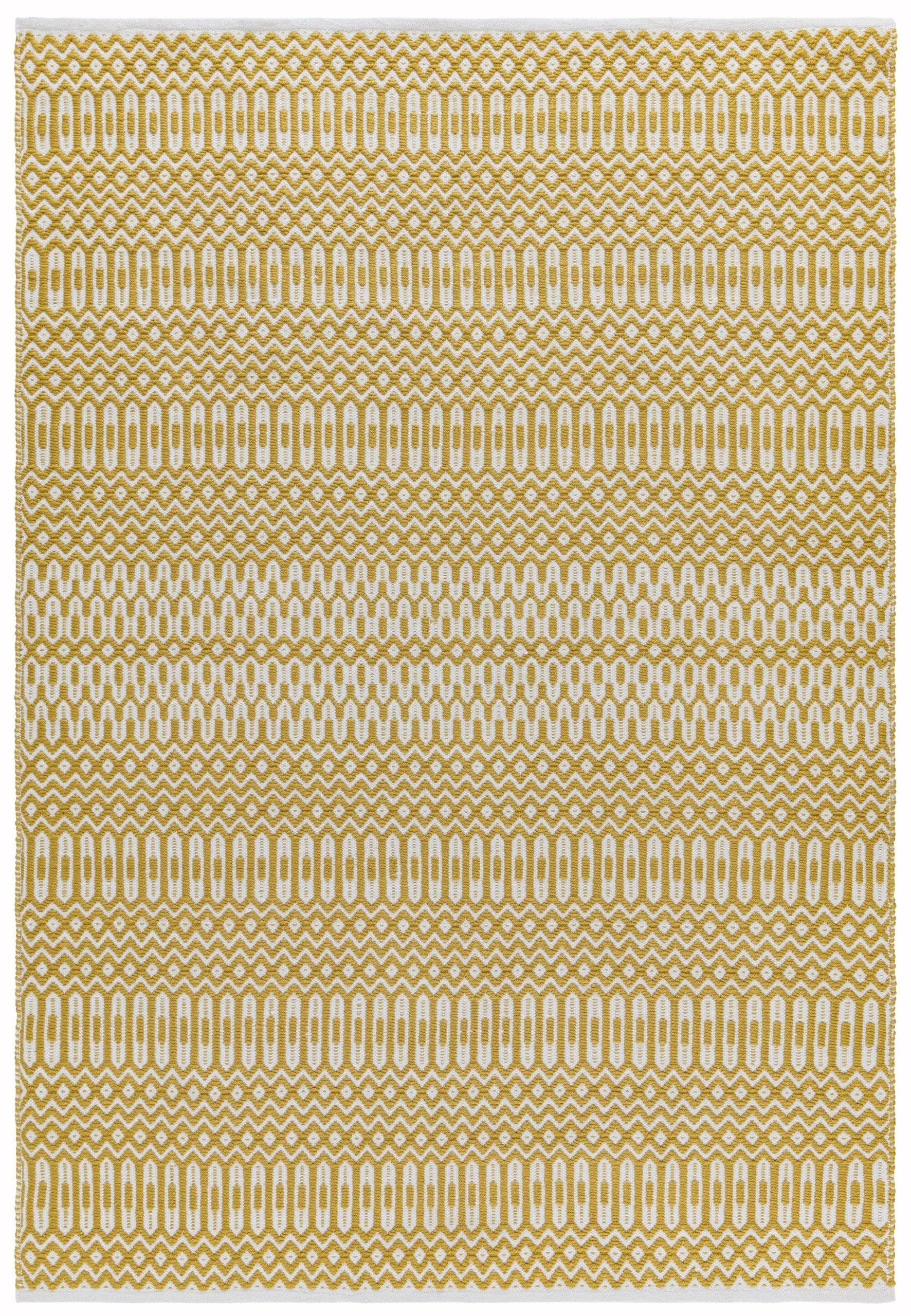 Covor mustar lucrat manual modern outdoor model geometric Halsey Mustard 3 mm 66×240 cm HALS066240MUST
