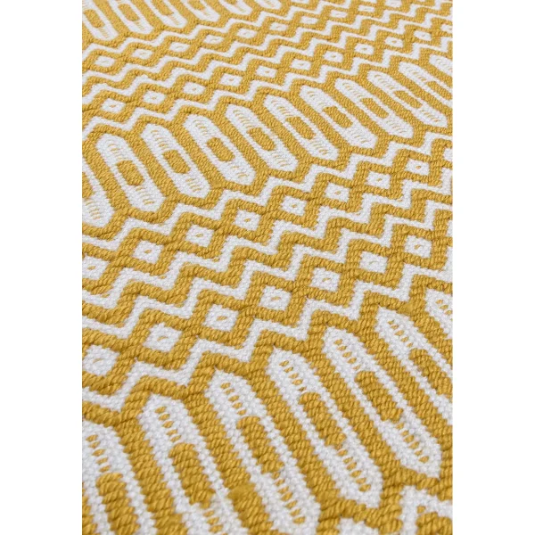 Covor mustar lucrat manual modern outdoor model geometric Halsey Mustard 3 mm 120x170 cm HALS120170MUST