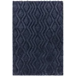 Covor pufos navy lucrat manual modern model geometric Harrison Navy 20-40 mm 160×230 cm HARR160230NAVY