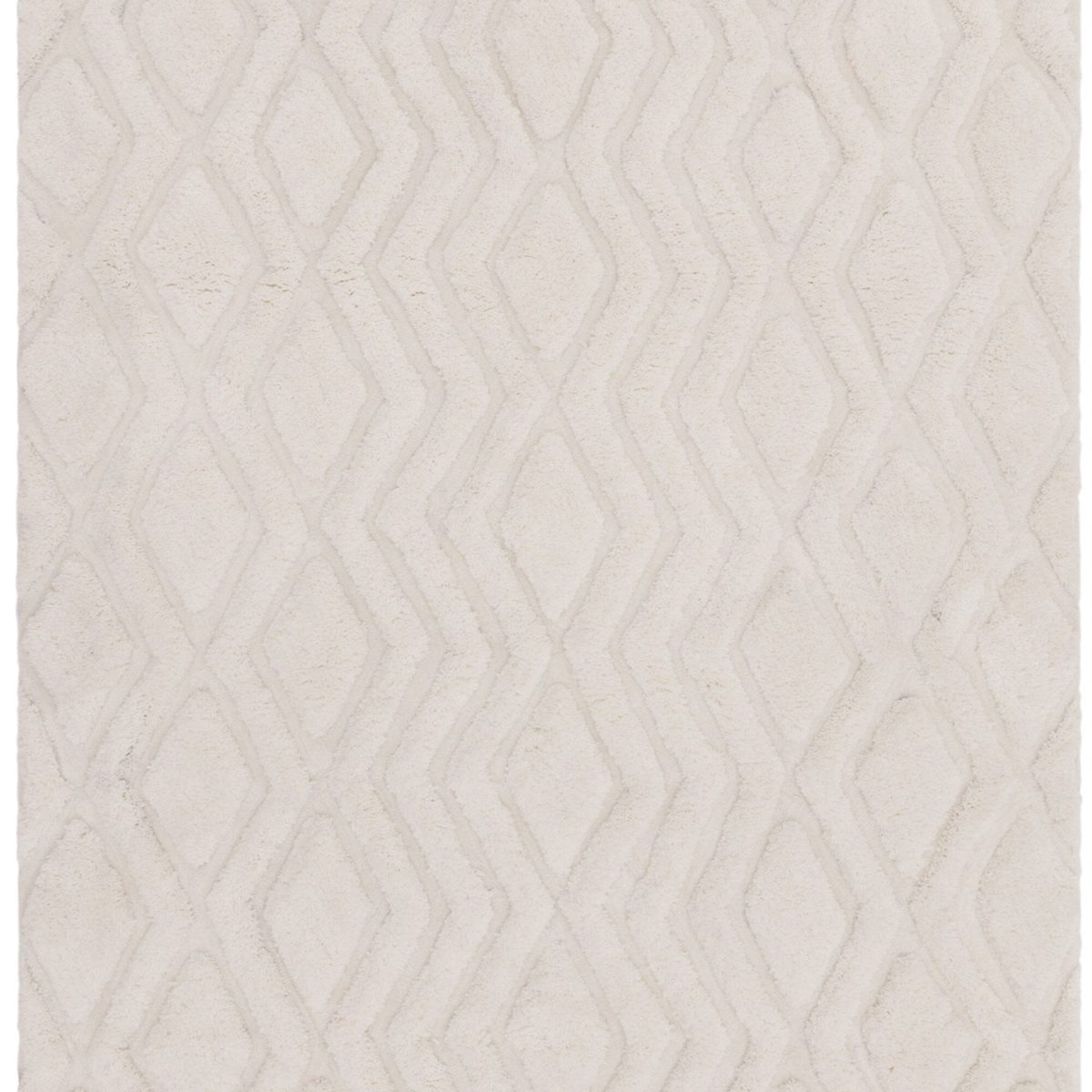 Covor pufos off lucrat manual modern model geometric Harrison Off White 20-40 mm 120x170 cm HARR120170WHIT