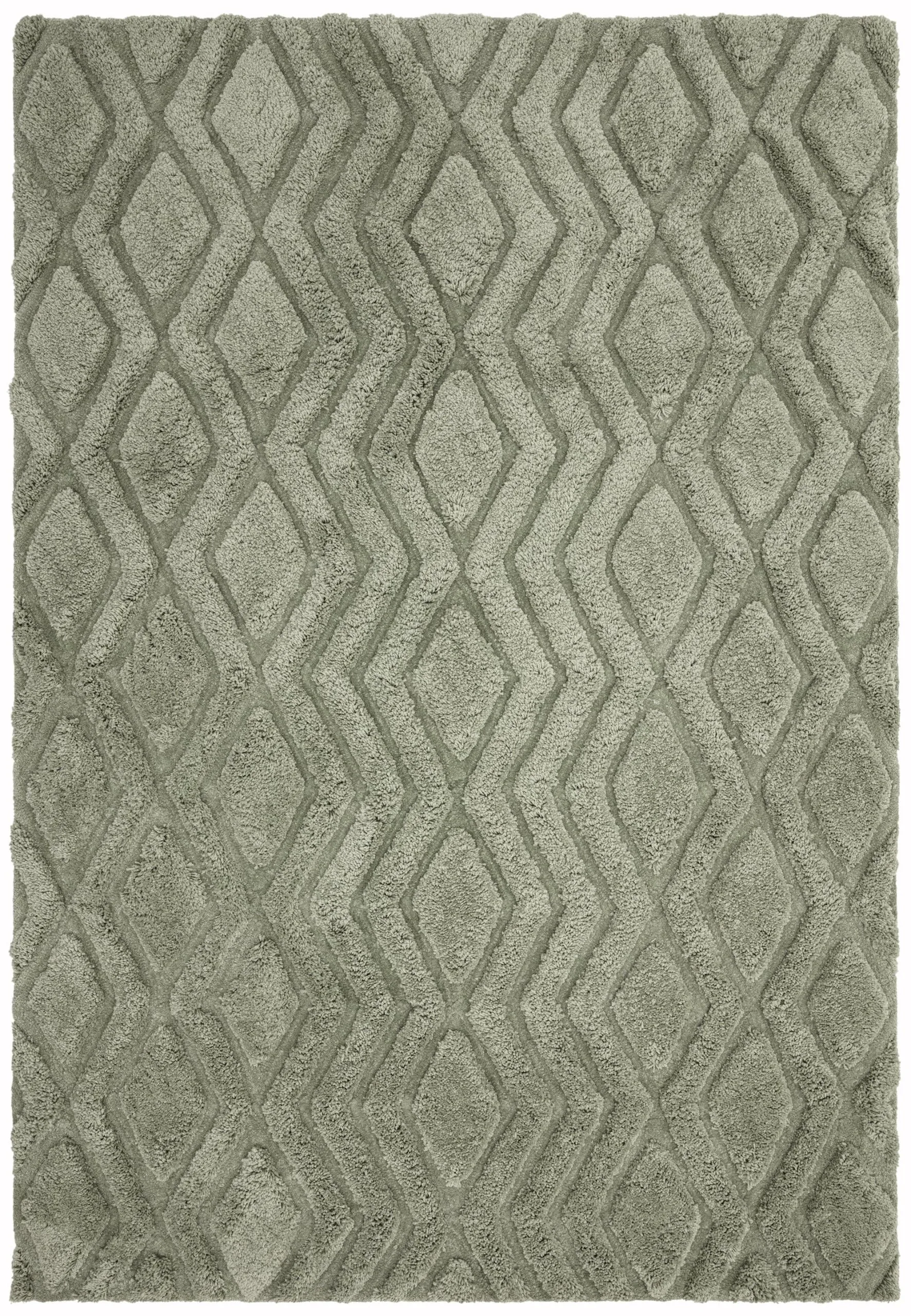 Covor pufos lucrat manual modern model geometric Harrison Sage 20-40 mm 120×170 cm HARR120170SAGE
