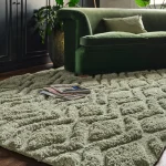 Covor pufos lucrat manual modern model geometric Harrison Sage 20-40 mm 120x170 cm HARR120170SAGE
