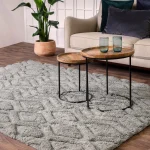 Covor pufos argintiu lucrat manual modern model geometric Harrison Silver 20-40 mm 120x170 cm HARR120170SILV