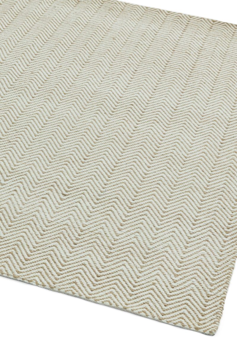 Covor natural din bumbac iuta lucrat manual modern model geometric Ives Natural 4 mm 100x150 cm IVES100150NATU - imagine 3