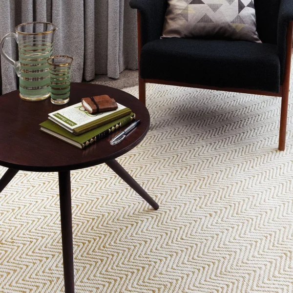 Covor natural din bumbac iuta lucrat manual modern model geometric Ives Natural 4 mm 100x150 cm IVES100150NATU