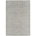 Covor negru alb din bumbac iuta lucrat manual modern model geometric Ives Black White 4 mm 160×230 cm IVES160230BLAC