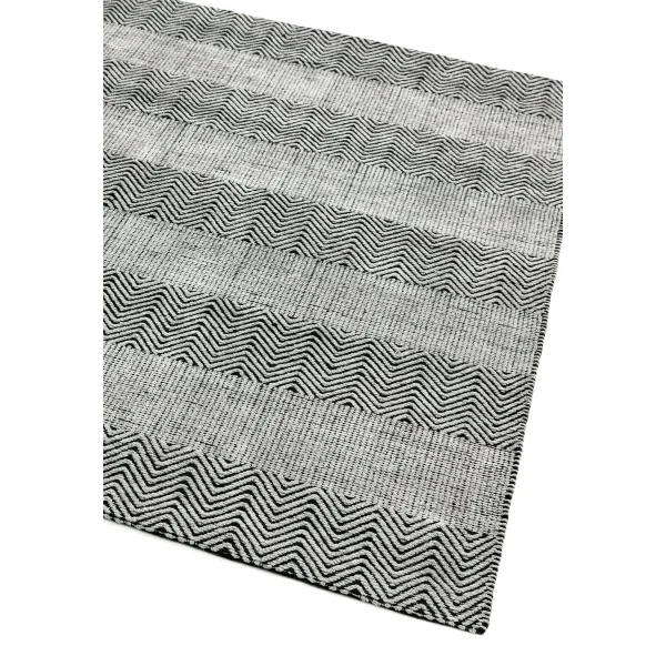 Covor gri din bumbac iuta lucrat manual modern model geometric Ives Grey 4 mm 100x150 cm IVES100150GREY
