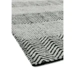 Covor gri din bumbac iuta lucrat manual modern model geometric Ives Runner Grey 4 mm 66x200 cm IVES066200GREY