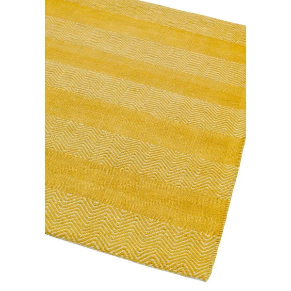 Covor galben din bumbac iuta lucrat manual modern model geometric Ives Yellow 4 mm 100x150 cm IVES100150YELL