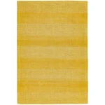 Covor galben din bumbac iuta lucrat manual modern model geometric Ives Yellow 4 mm 100×150 cm IVES100150YELL