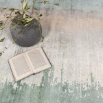 Covor din vascoza lucrat manual modern model abstract Juno Verdant 6 mm 120x170 cm JUNO1201700001