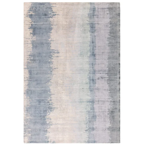 Covor din vascoza lucrat manual modern model abstract Juno Aquamarine 6 mm 120x170 cm JUNO1201700004