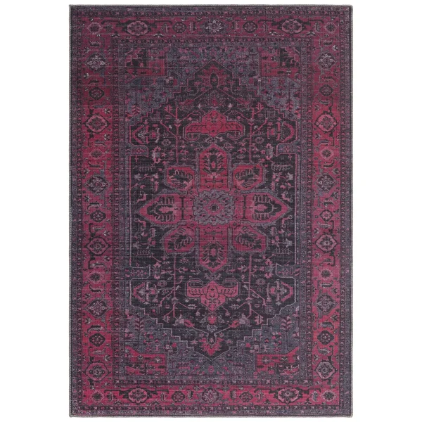 Covor din chenille bumbac traditional persan model vintage floral Kaya Alya 0.5 mm 200x290 cm KAYA2002900016