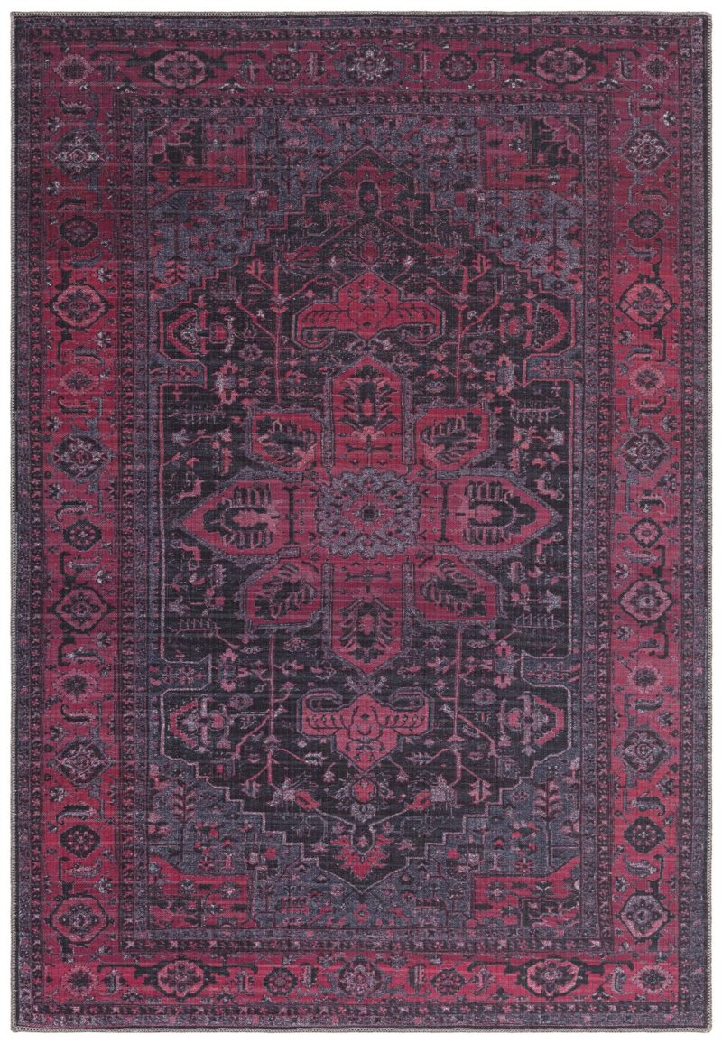Covor din chenille bumbac traditional persan model vintage floral Kaya Alya 0.5 mm 200x290 cm KAYA2002900016
