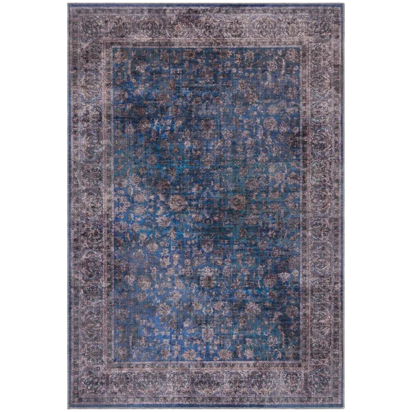 Covor din chenille bumbac traditional persan model vintage floral Kaya Ava 0.5 mm 120x170 cm KAYA1201700002
