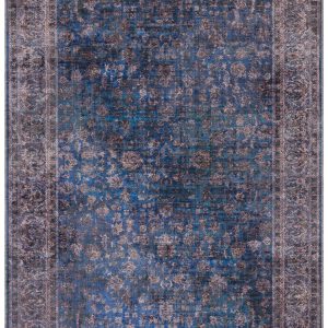 Covor din chenille bumbac traditional persan model vintage floral Kaya Ava 0.5 mm 120x170 cm KAYA1201700002
