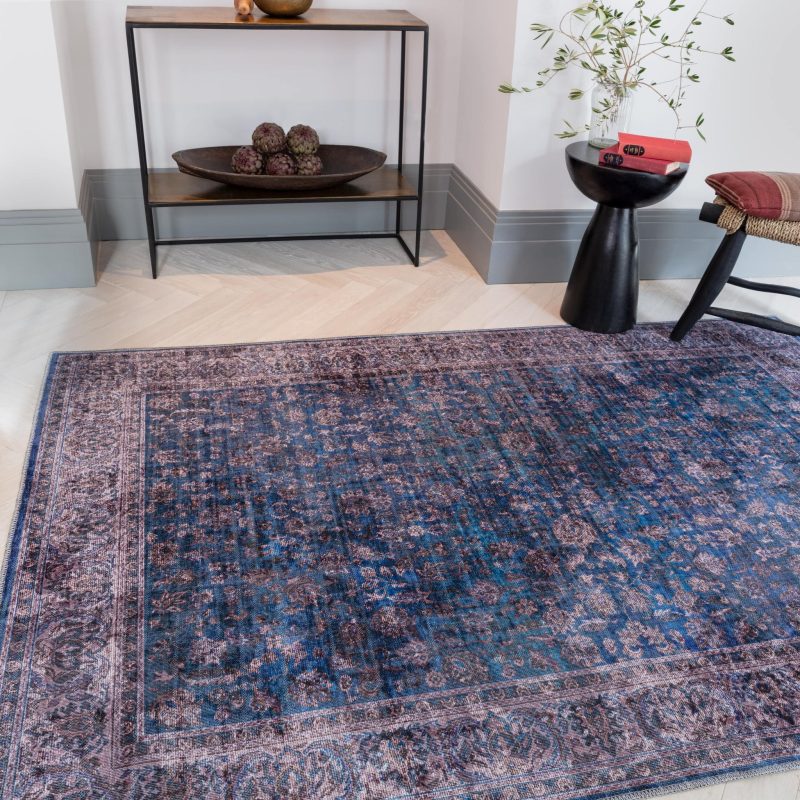 Covor din chenille bumbac traditional persan model vintage floral Kaya Ava 0.5 mm 120x170 cm KAYA1201700002 - imagine 2