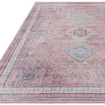 Covor din chenille bumbac traditional persan model vintage floral Kaya Esfir 0.5 mm 120x170 cm KAYA1201700009