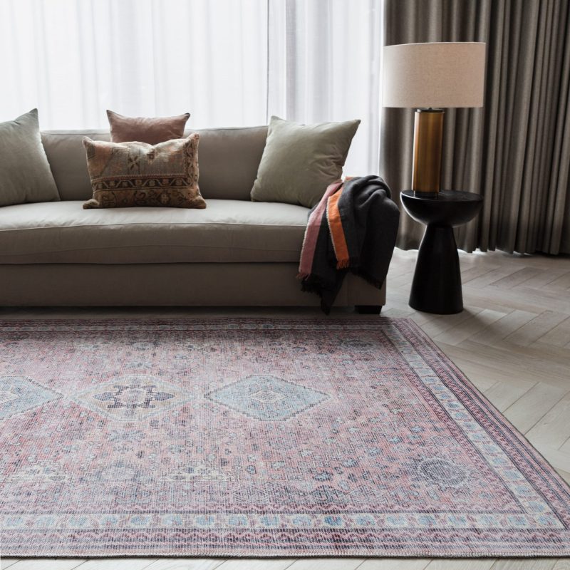 Covor din chenille bumbac traditional persan model vintage floral Kaya Esfir 0.5 mm 200x290 cm KAYA2002900009 - imagine 2