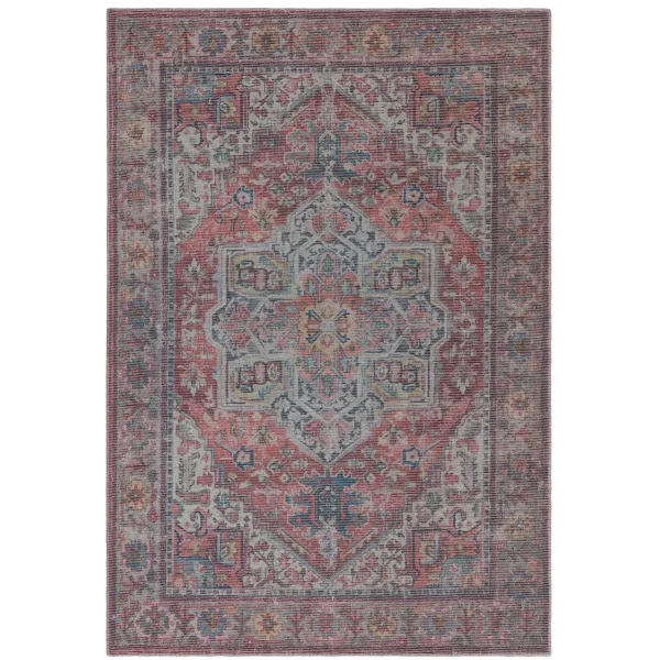 Covor din chenille bumbac traditional persan model vintage floral Kaya Iman 0.5 mm 120x170 cm KAYA1201700007