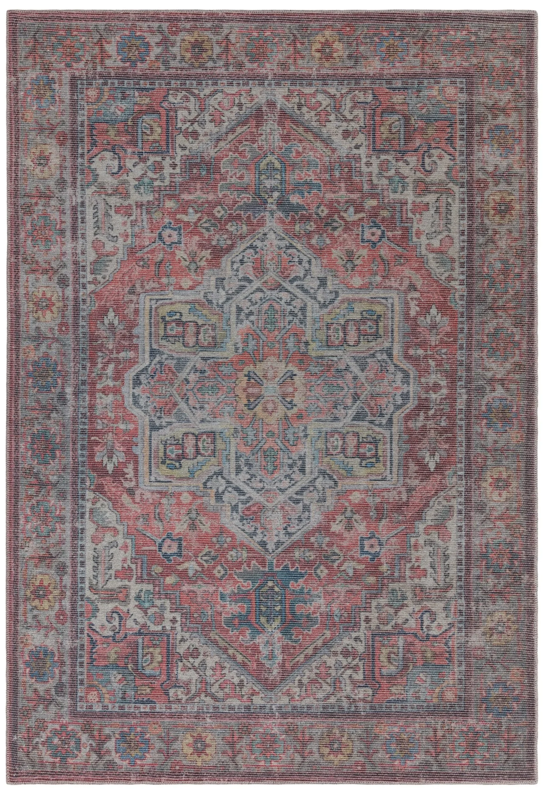 Covor din chenille bumbac traditional persan model vintage floral Kaya Iman 0.5 mm 160×230 cm KAYA1602300007