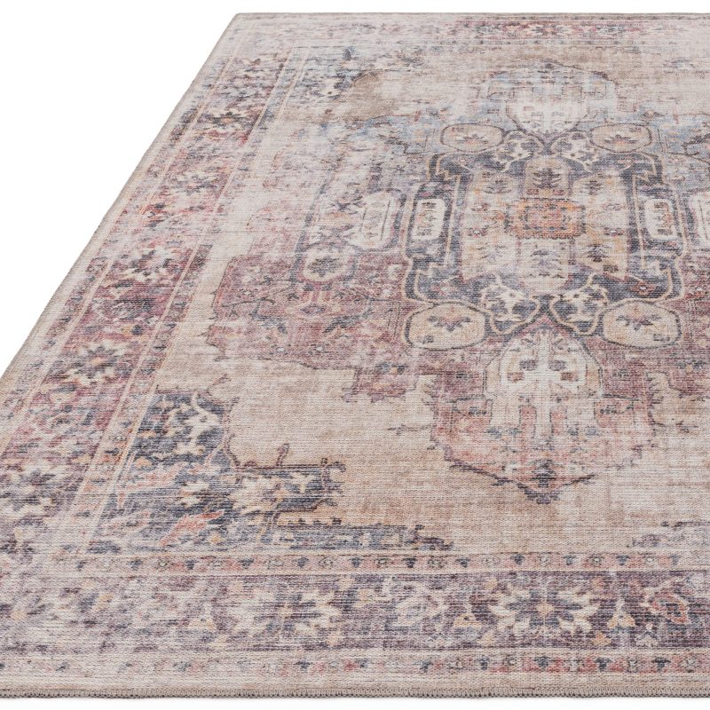 Covor din chenille bumbac traditional persan model vintage floral Kaya Lila 0.5 mm 120x170 cm KAYA1201700012 - imagine 3