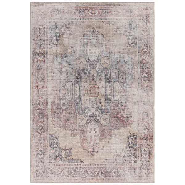 Covor din chenille bumbac traditional persan model vintage floral Kaya Lila 0.5 mm 120x170 cm KAYA1201700012