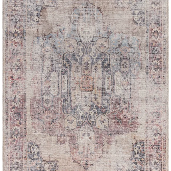 Covor din chenille bumbac traditional persan model vintage floral Kaya Lila 0.5 mm 120x170 cm KAYA1201700012