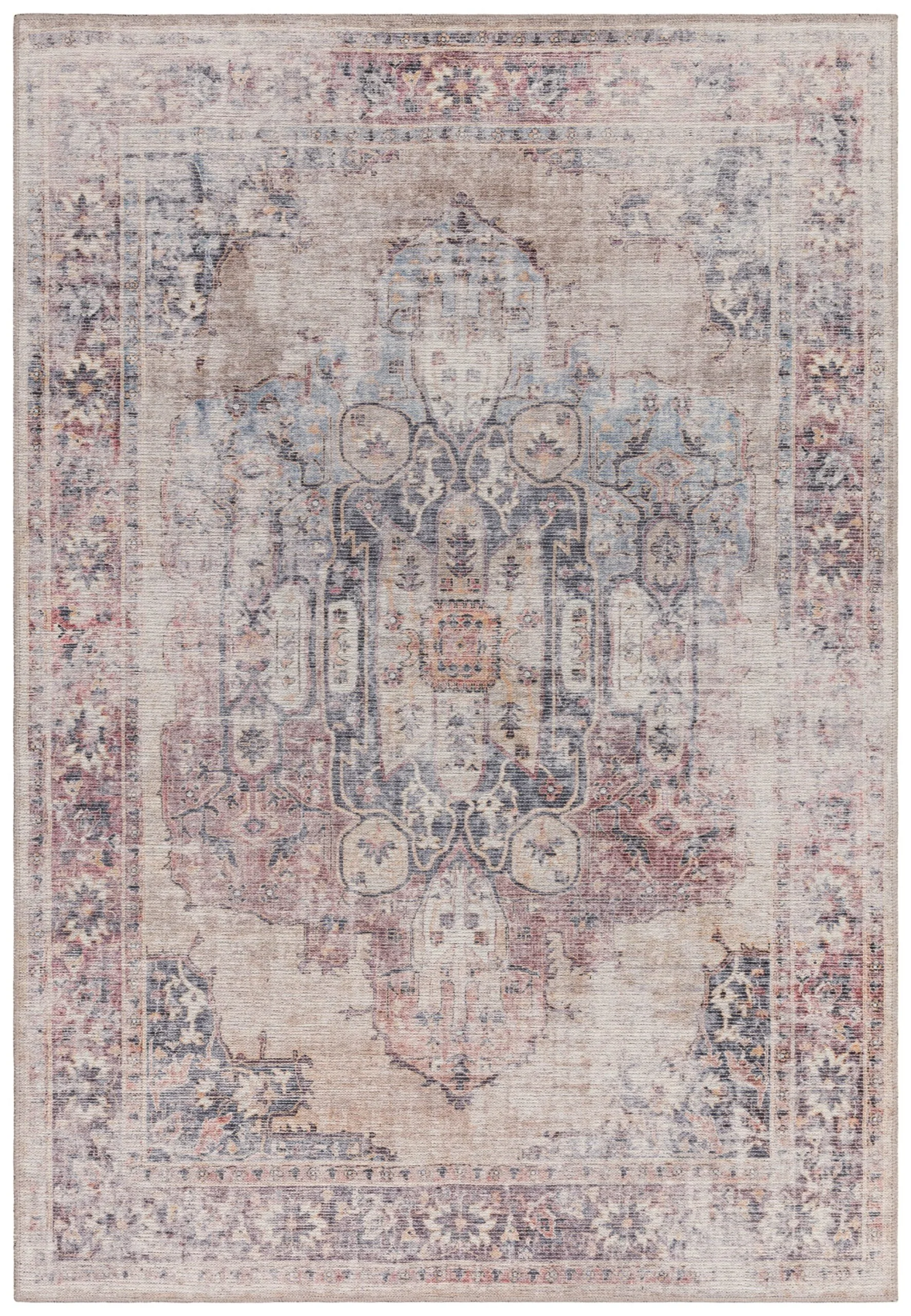 Covor din chenille bumbac traditional persan model vintage floral Kaya Lila 0.5 mm 120×170 cm KAYA1201700012