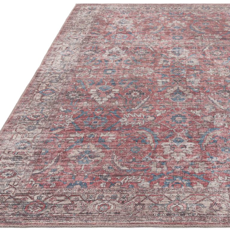 Covor din chenille bumbac traditional persan model vintage floral Kaya Mona 0.5 mm 120x170 cm KAYA1201700010