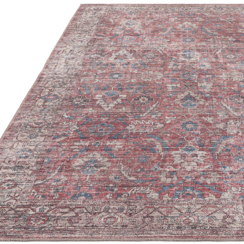 Covor din chenille bumbac traditional persan model vintage floral Kaya Mona 0.5 mm 120x170 cm KAYA1201700010 - imagine 2