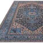 Covor din chenille bumbac traditional persan model vintage floral Kaya Niki 0.5 mm 120x170 cm KAYA1201700014