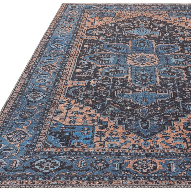 Covor din chenille bumbac traditional persan model vintage floral Kaya Niki 0.5 mm 160x230 cm KAYA1602300014 - imagine 3