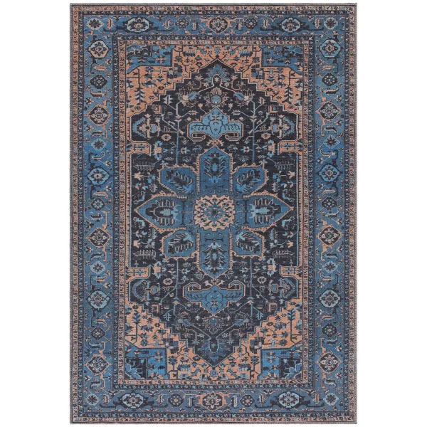 Covor din chenille bumbac traditional persan model vintage floral Kaya Niki 0.5 mm 120x170 cm KAYA1201700014
